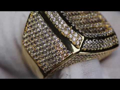 Mens Big Gold Diamond Ring