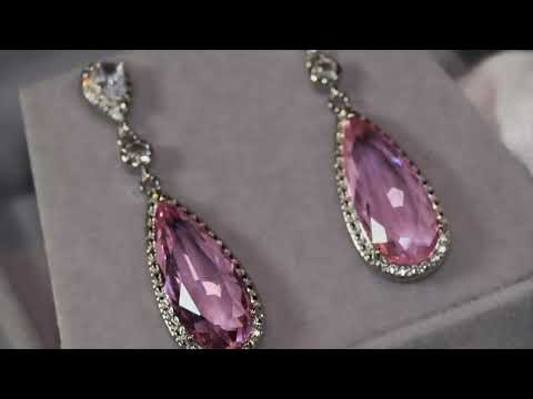 Load and play video in Gallery viewer, Pink Diamond Earrings
