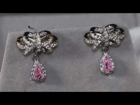 pear cut pink diamond earrings