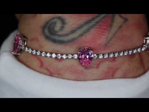 Load and play video in Gallery viewer, Womens Pink Diamond Bracelet
