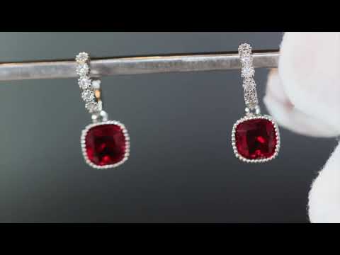 Load and play video in Gallery viewer, red diamond hoop earrings
