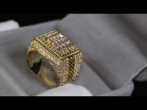 Load and play video in Gallery viewer, Mens Gold Diamond Ring
