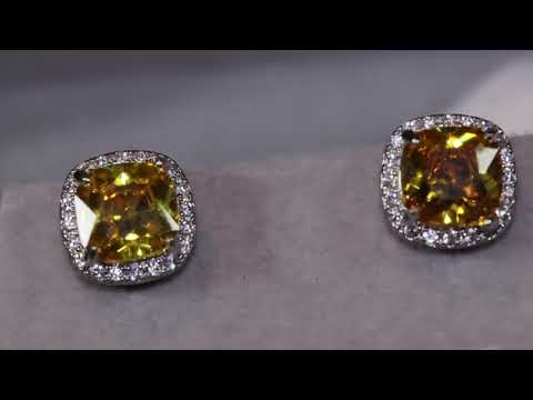 Load and play video in Gallery viewer, yellow diamond ear studs
