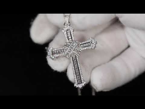 Load and play video in Gallery viewer, baguette cross necklace
