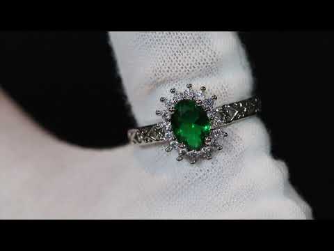 Emerald green diamond ring