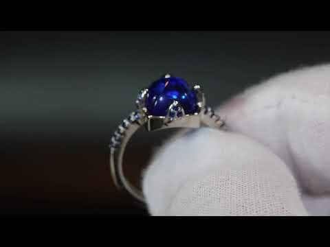 blue diamond engagement ring