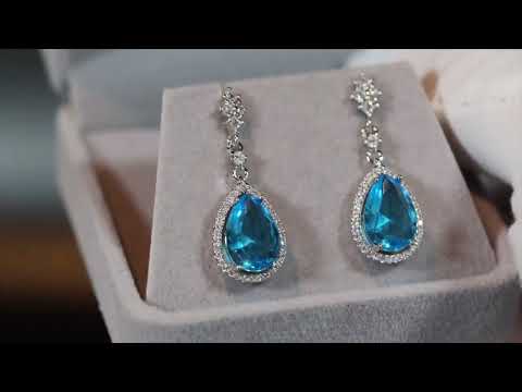 Load and play video in Gallery viewer, Blue diamond earrings
