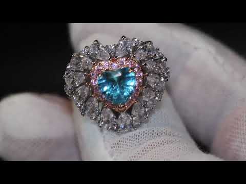 blue heart diamond ring