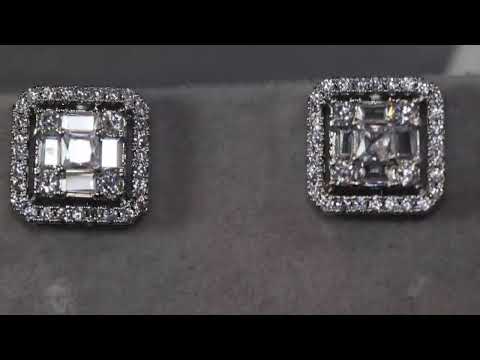 Load and play video in Gallery viewer, baguette diamond ear studs
