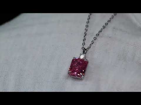 Load and play video in Gallery viewer, Pink lab grown diamond pendant
