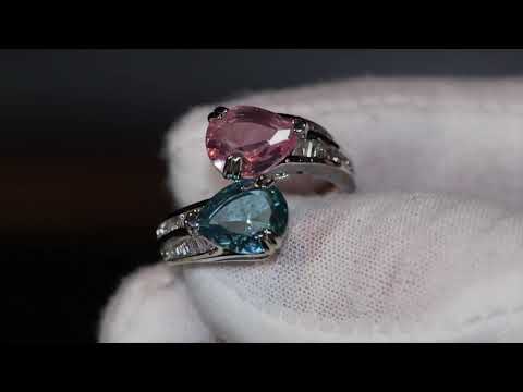 Pink and blue diamond ring