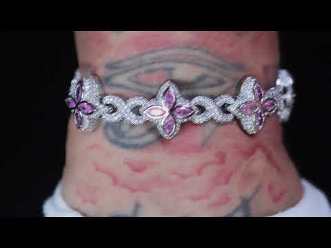 Pink Diamond Clover Bracelet