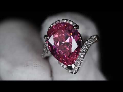 Load and play video in Gallery viewer, Pink Pear Cut Diamond Ring
