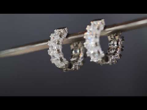 Load and play video in Gallery viewer, Small diamond hoop earrings
