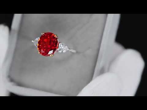 Red Oval Diamond Ring