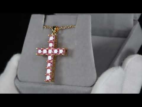 Pink Diamond Cross Pendant