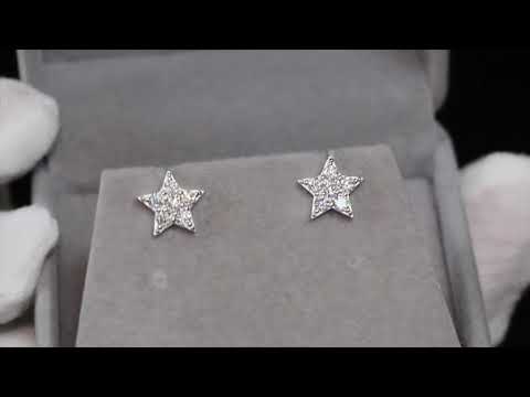 Load and play video in Gallery viewer, Moissanite Diamond Star Ear Studs
