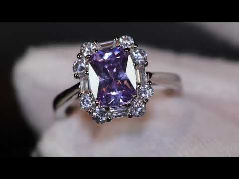 Load and play video in Gallery viewer, Womens Purple diamond ring
