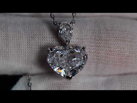 Load and play video in Gallery viewer, 5.0 Carat Diamond Heart Pendant | Heart Diamond Pendant | Heart Necklace
