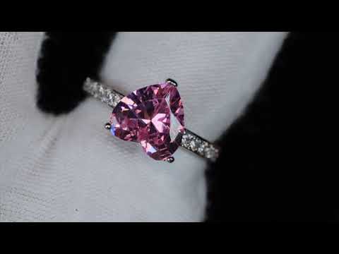 Load and play video in Gallery viewer, Pink Diamond Heart Ring
