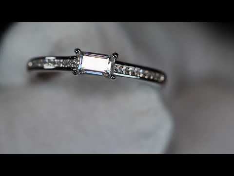 Womens Moissanite Baguette Diamond Ring