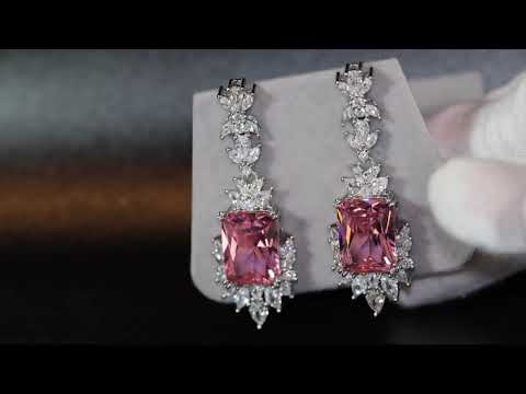 Load and play video in Gallery viewer, Pink Gemstone Earrings
