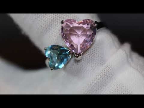 Load and play video in Gallery viewer, Pink diamond heart ring
