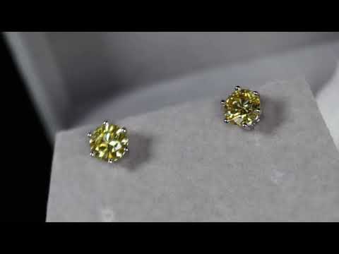 Yellow Moissanite Diamond Earrings