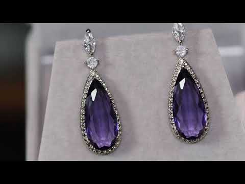 womens purple diamond earrings