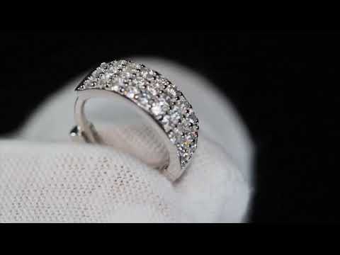 Load and play video in Gallery viewer, Moissanite Diamond Hoop Earrings
