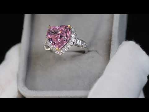 Load and play video in Gallery viewer, Pink Diamond Heart Ring
