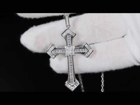 Mens iced out cross