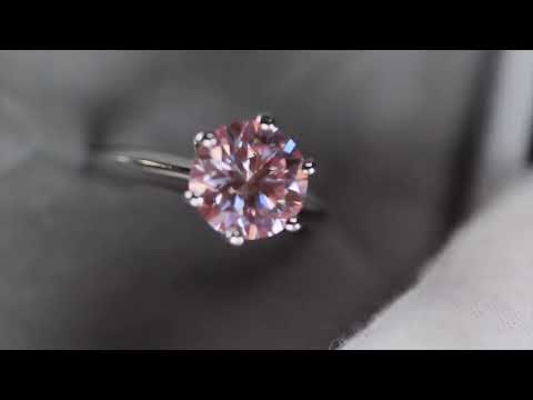 Pink Moissanite Diamond Ring