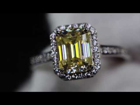 Load and play video in Gallery viewer, Yellow Moissanite Engagement Ring
