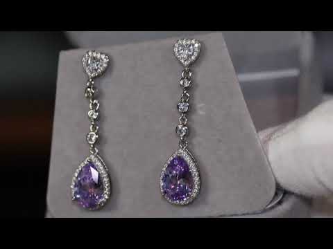 Load and play video in Gallery viewer, Purple Diamond Earrings
