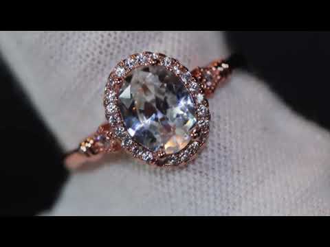 rose gold oval diamond ring