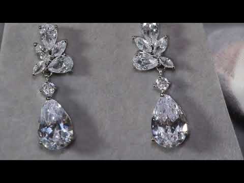 Pear cut diamond earrings