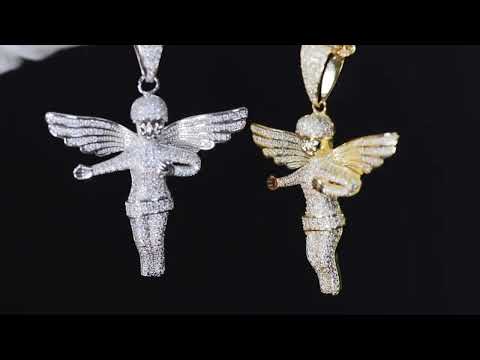 Load and play video in Gallery viewer, Big Diamond Angel Pendant
