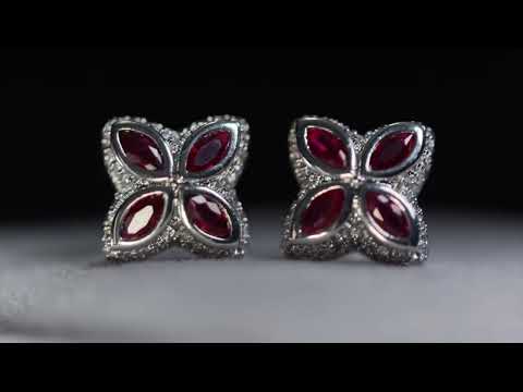 Load and play video in Gallery viewer, Red Diamond Clover Earrings
