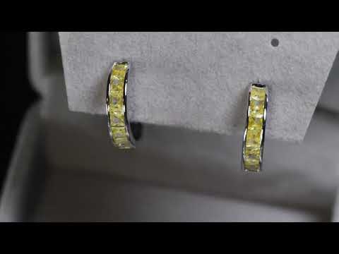 Yellow Diamond Hoop Earrings