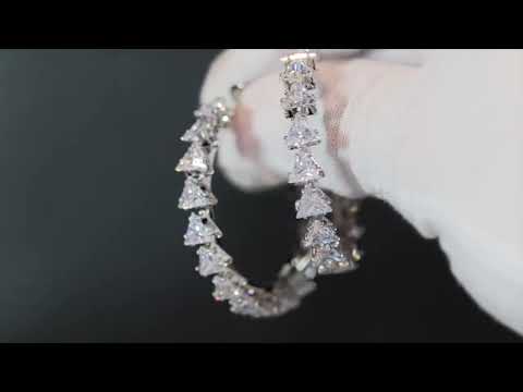 Load and play video in Gallery viewer, Big diamond hoop earrings
