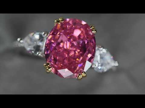 Pink Oval Diamond Ring