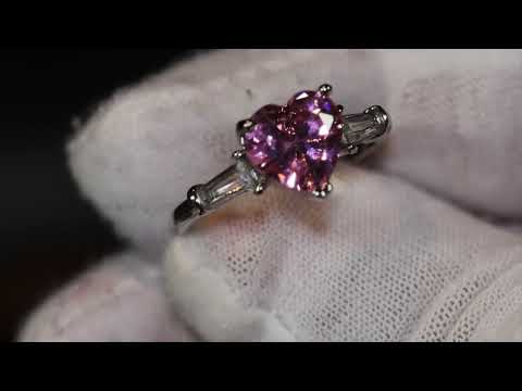 Load and play video in Gallery viewer, Pink Diamond Heart Ring
