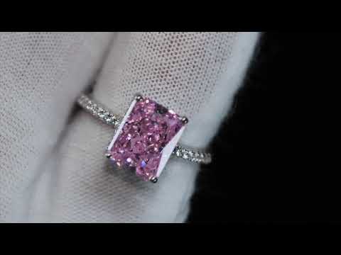 Pink Crushed Ice Diamond Ring