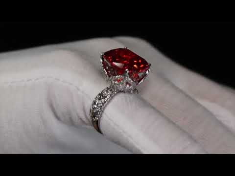 Load and play video in Gallery viewer, Womens big Red diamond ring
