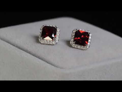 Red Diamond Ear Studs