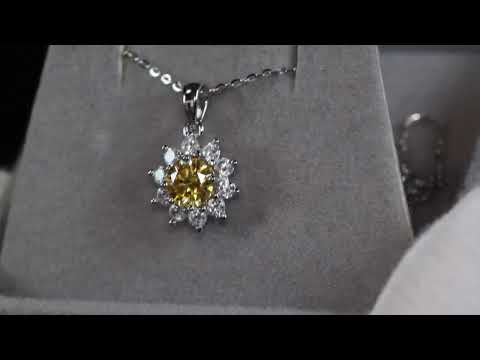 Yellow Moissanite Diamond Pendant