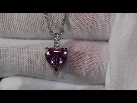 pink diamond heart pendant