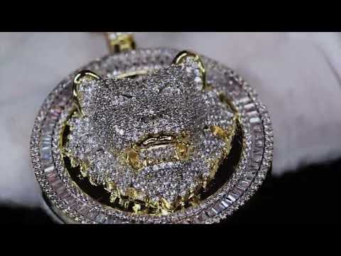 Load and play video in Gallery viewer, Iced Out Lion Pendant
