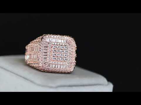 mens rose gold hip hop ring